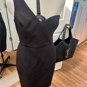 BCBGMaxAzria Black One Shoulder Sheath Dress Cocktail